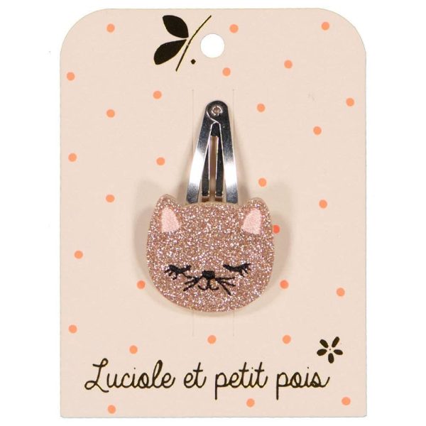 Pretty Little Pink Glitter Kitten Hair Clip Supply