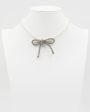 Pearl Beaded Bow Necklace For Cheap