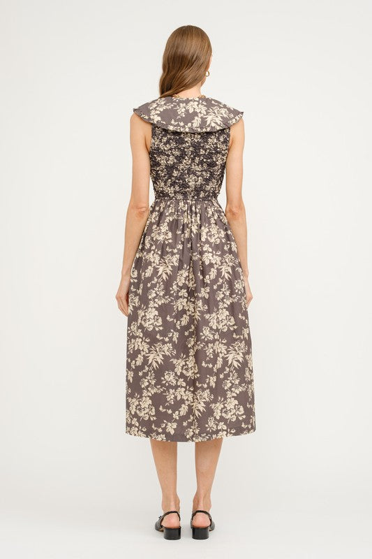 The Elaina Floral Smocked Midi Dress Online Hot Sale