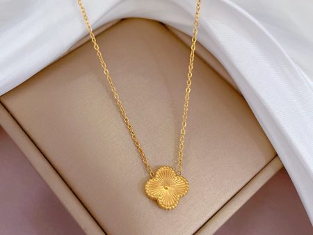 All Gold Clover Pendant Necklace Sale