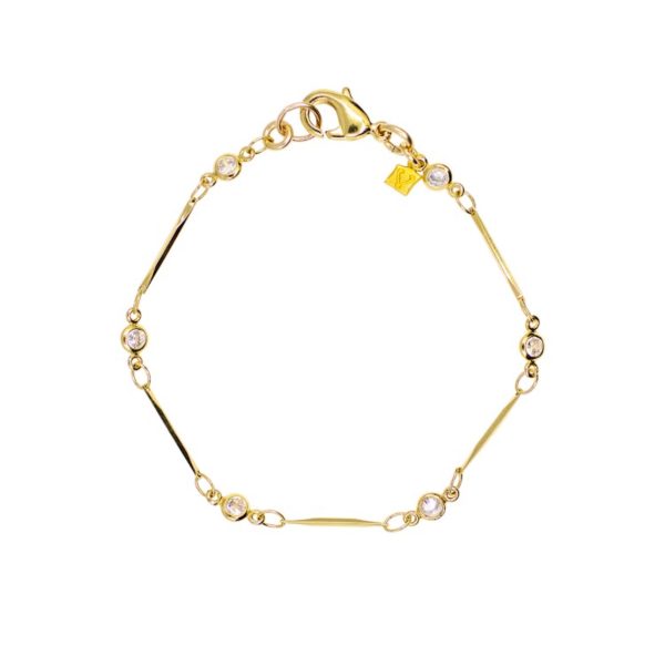 CZ Anna Bar Chain Bracelet For Discount