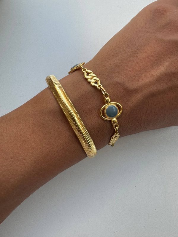 Golden Evil Eye Bangle Bracelet Duo For Cheap