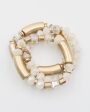 Gold Tone Metal & Crystal Bead Bracelet For Discount