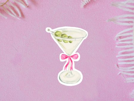 Pink Bow Dirty Martini Vinyl Sticker Hot on Sale