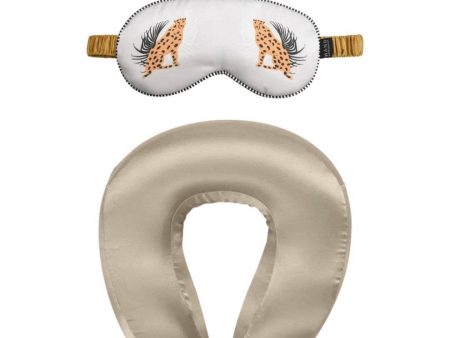 Satin Memory Foam Neck Pillow & Eyemask Set Sale