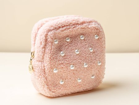 Pearl Blush Square Teddy Pouch Cheap