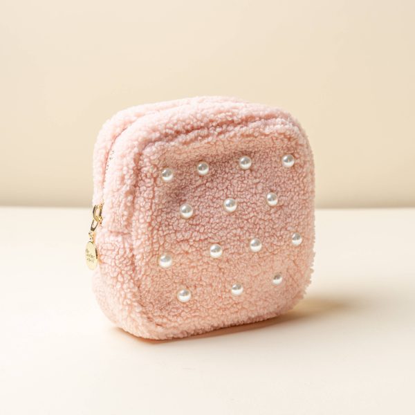 Pearl Blush Square Teddy Pouch Cheap