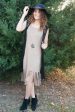 Birds Of A Feather Taupe Suede Dress Hot on Sale