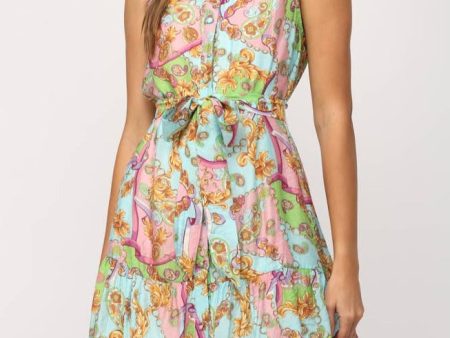 The Monaco Chain Print Button Front Dress Supply