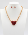 Magnetic Heart Red Necklace For Discount