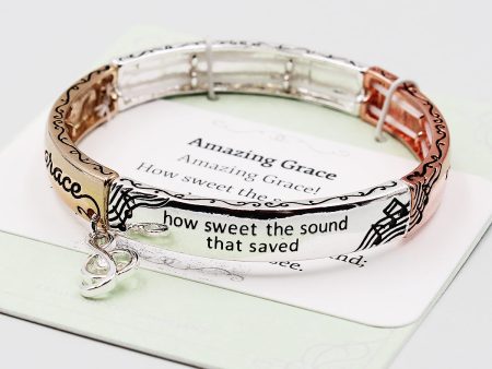 Amazing Grace Stretch Bangle Bracelet with Charm Sale