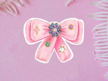 Pink Rhinestone Bow Vinyl Sticker For Cheap