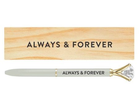 Always & Forever Gem Pen Wood Gift Box For Sale