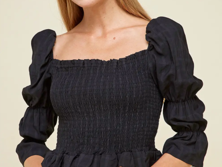 Victoria Smocked Puff Sleeve Top Online Hot Sale