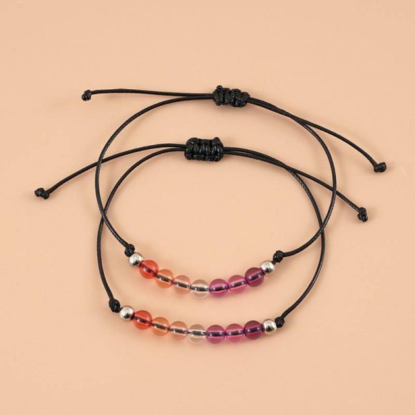 Beaded Lesbian Couple Bracelet Set 2PC Discount