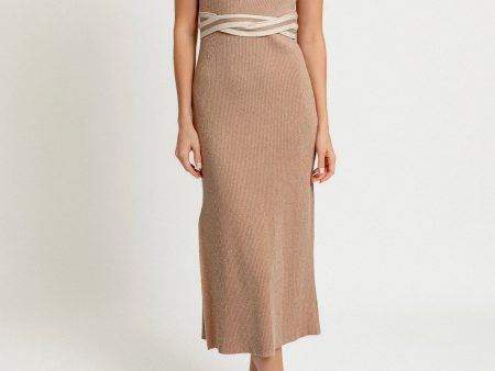 The Duryea Contrast Ribbed Midi Dress For Discount