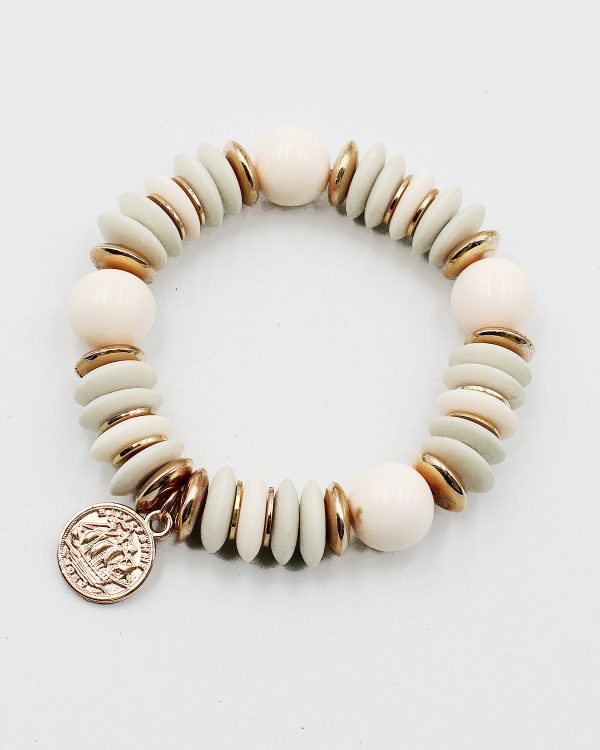 Golden Coin Charm Stretch Bracelet Supply