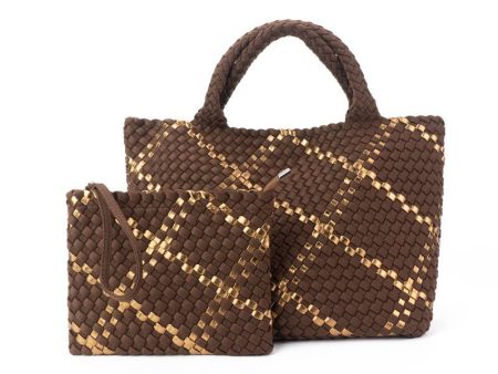 The Charli Large Woven Neoprene Tote For Sale