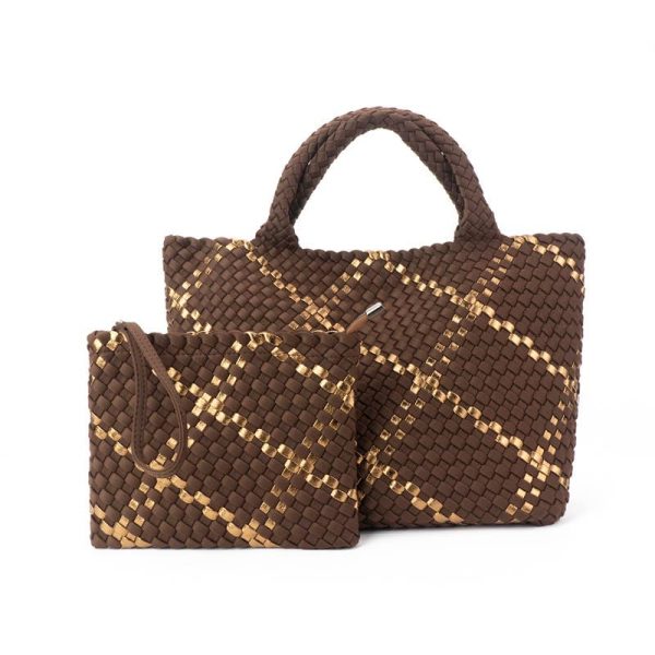 The Charli Large Woven Neoprene Tote For Sale