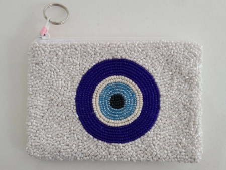 Evil Eye Beaded Zip Pouch Discount