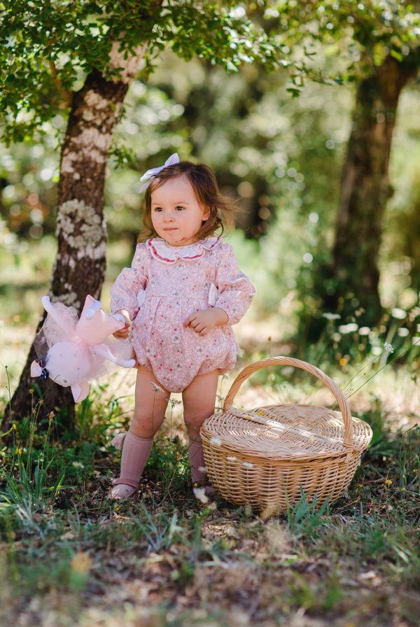 Vintage Pink Floral Bubble Romper Online