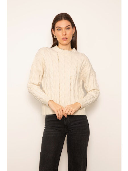 Casey Whipstitch Cable Mock Sweater Online