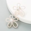 Pearl Flower Statement Earrings For Sale