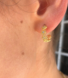 Crystal Daisy Gold Hoop Earrings For Cheap