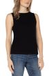 Sleeveless Boat Neck Rib Knit Top Hot on Sale