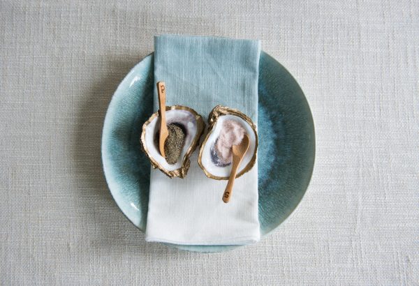 Gilded Oyster Shell Salt & Pepper Cellar Set For Discount