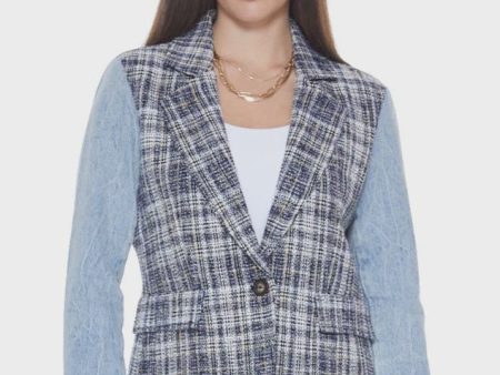 Helen Mix Denim Tweed Blazer Fashion