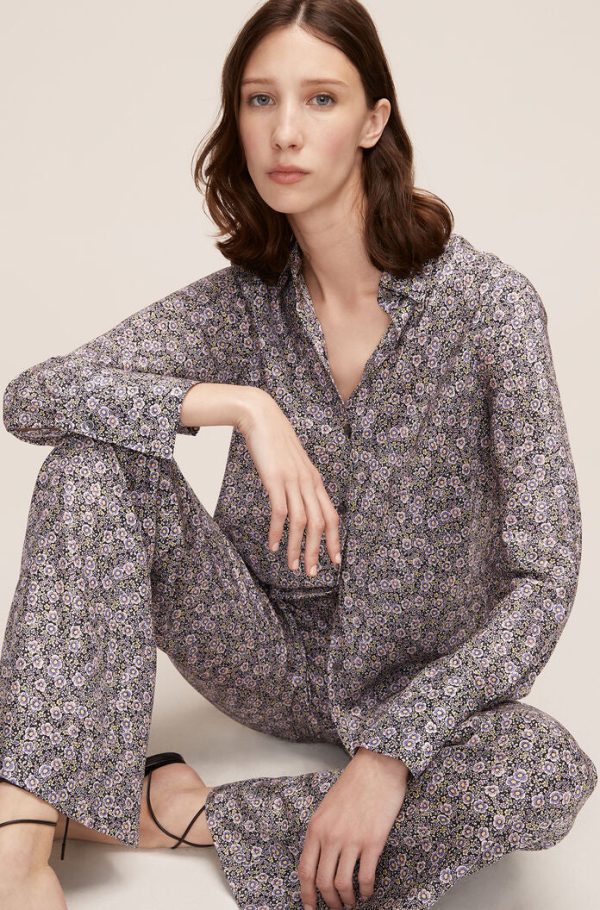 Violet Fleur Silk Pajama Pant Sale