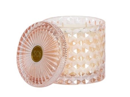 Rose Vanille Double Wick Glass Shimmer Candle Discount