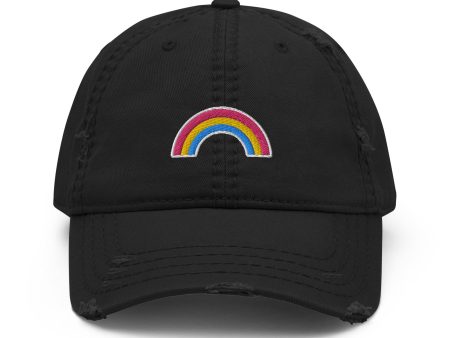 Pansexual Pan Pride Flag Distressed Dad Hat For Cheap