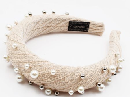 Pearl Beaded Fabric Headband Online Sale