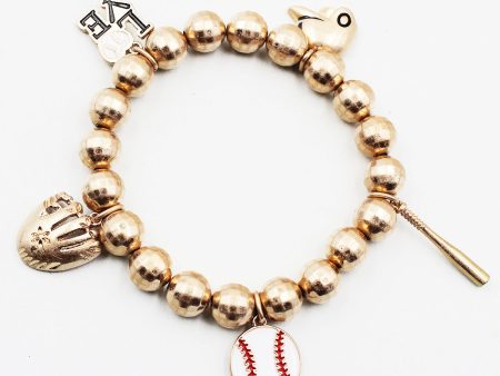 BASEBALL Game Day Theme Stretch Bracelet Hot on Sale