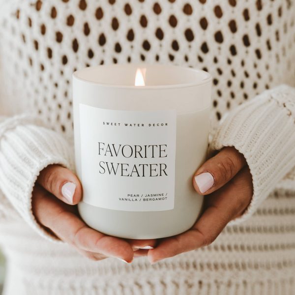 Favorite Sweater 15 oz Matte Soy Candle For Sale