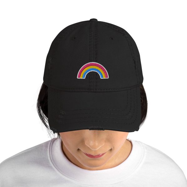 Pansexual Pan Pride Flag Distressed Dad Hat For Cheap