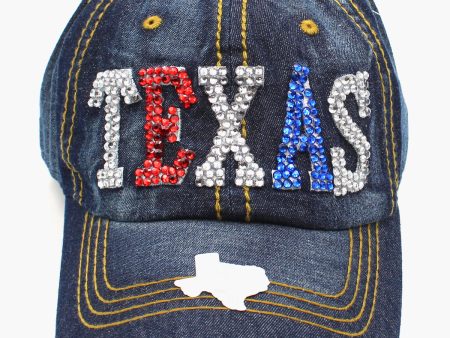 TEXAS Letter Denim Baseball Cap Online Hot Sale