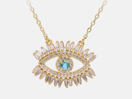 New  Baguette Evil Eye Necklace Supply