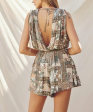 Desert Oasis Cinched Shoulder Romper Fashion