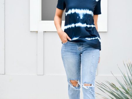 Everything s Alright Navy Tie Dye Tee Cheap