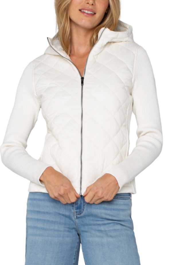 Quilted  Full Zip Hooded Sweater Sale