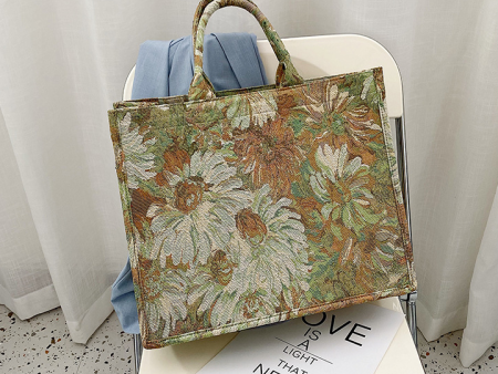 Floral Oil Painting Graffiti Canvas Bag Online