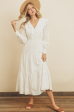 White Eyelet Ruffled Tiered Maxi Dress For Discount