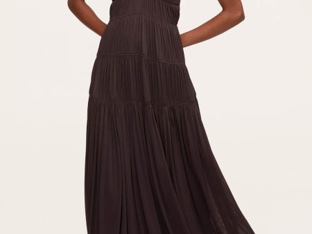 Ruched Mesh Maxi Dress For Cheap