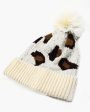 Leopard Printed Pom Pom Beanie Fashion