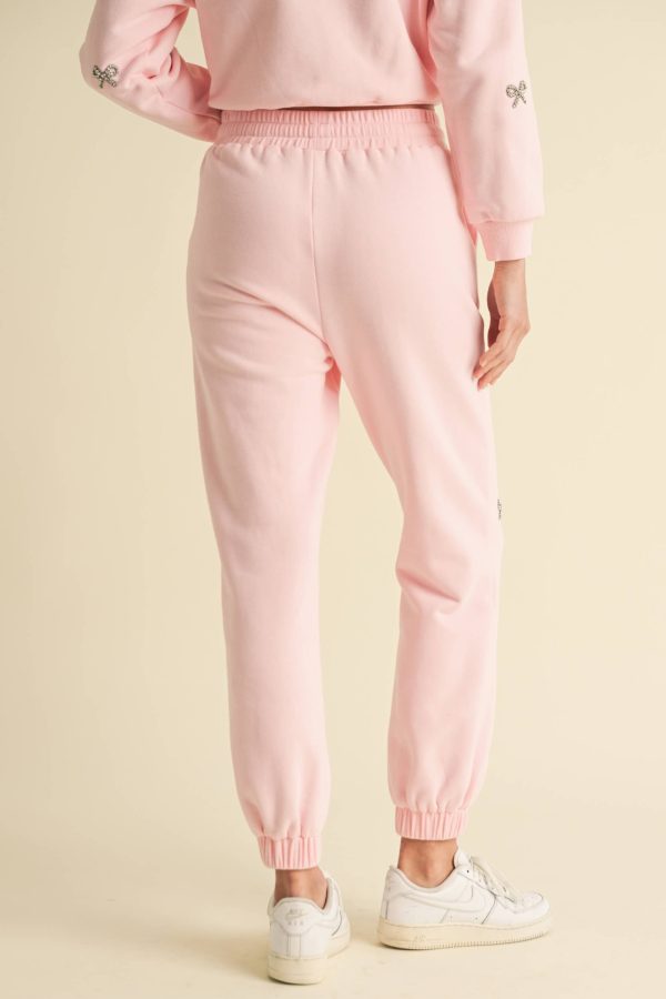 Crystal Bow Cotton Sweatpants Online now