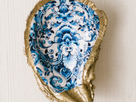 Indigo Floral Oyster Ring Dish Online Sale