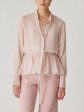 Covered Button Tie Front Blouse Cheap